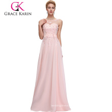 Grace Karin sans manches V-Back Light rose Robe de soirée en mousseline de soie CL007555-1